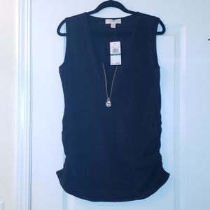 NWT Michael Kors sexy sleeveless zipper top sz L